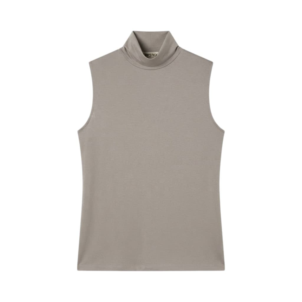 Purotatto Dolcevita Donna Senza Maniche in Grigio