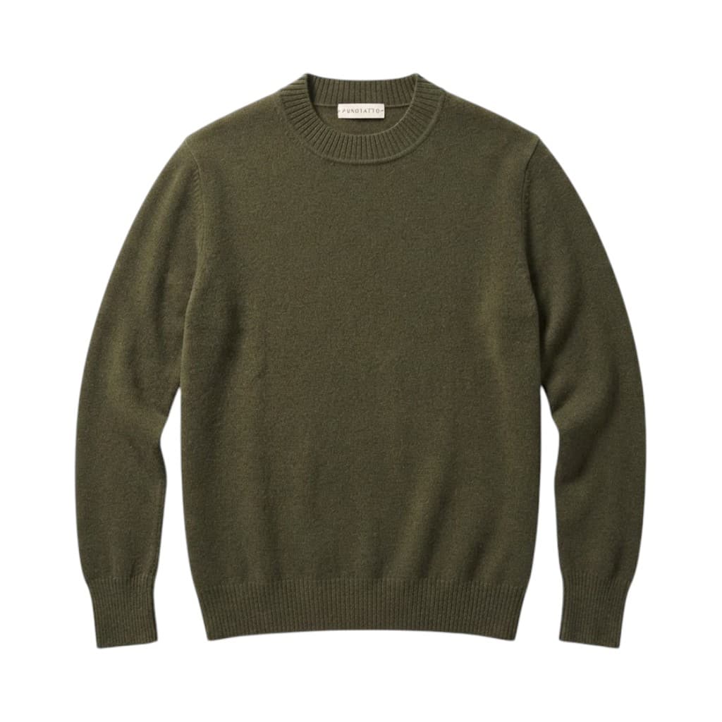 PUROTATTO Maglia in Verde Militare con Maniche Lunghe
