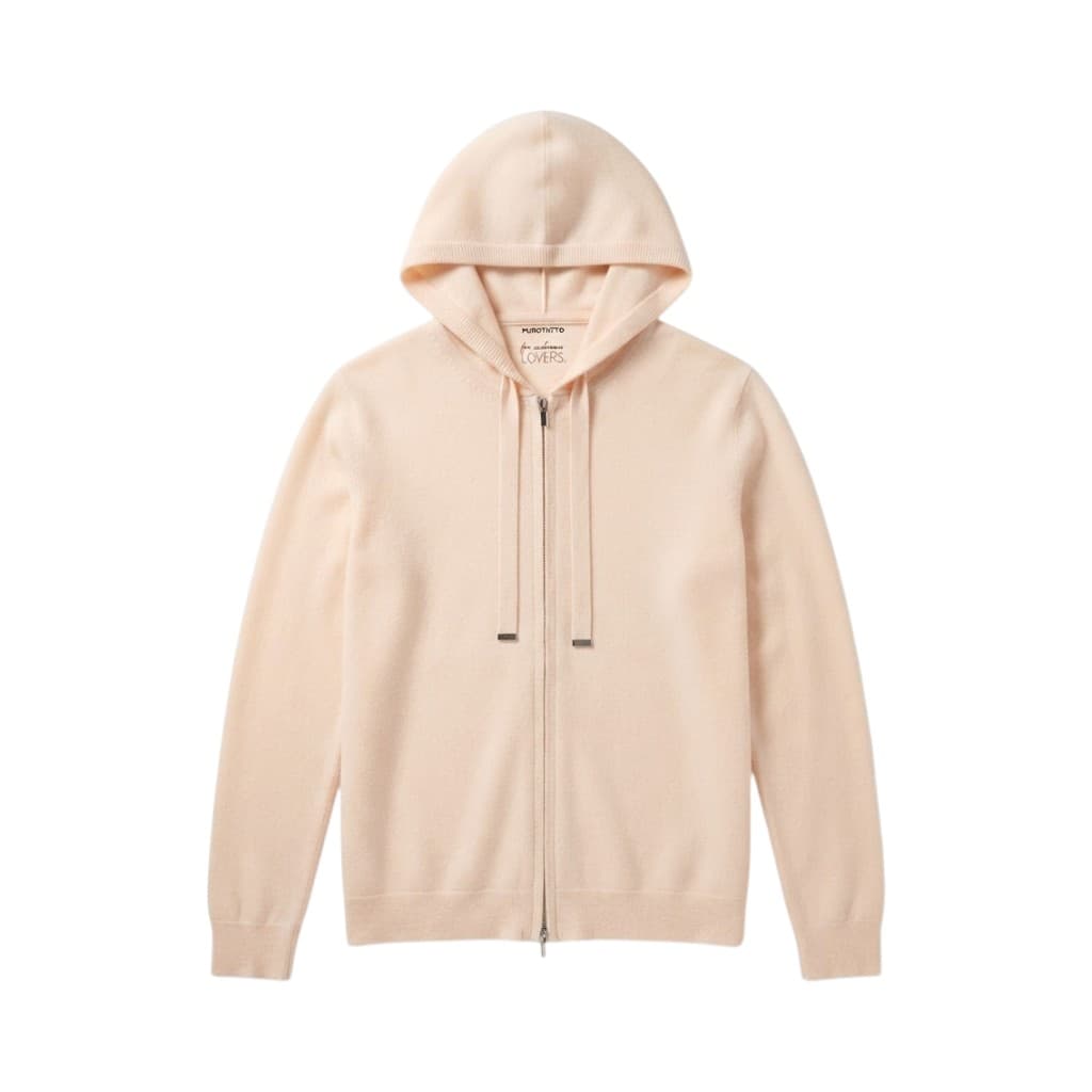 Purotatto Maglia con Cappuccio in Cashmere Nude