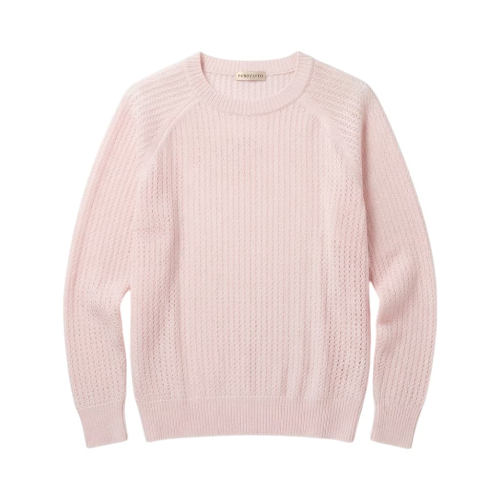 Purotatto Maglia Donna in Lana Rosa a Maglia Aperta