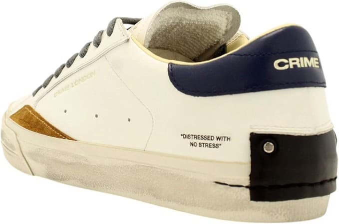 Crime London Sneakers Uomo Bianche in Pelle – 11071AAB