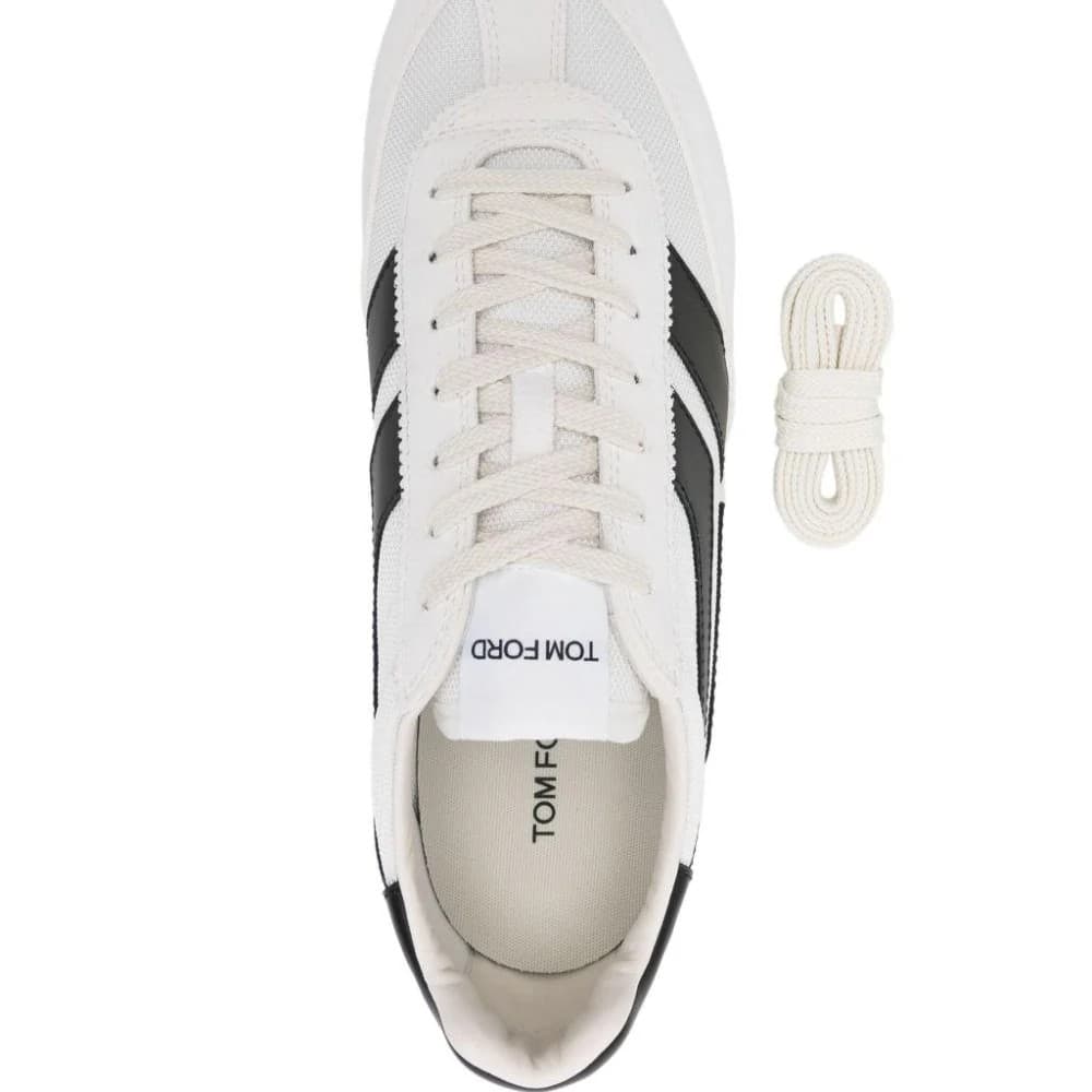Tom Ford Sneakers Uomo Bianche in Pelle con Logo – 125J1511LCL456N-5W023