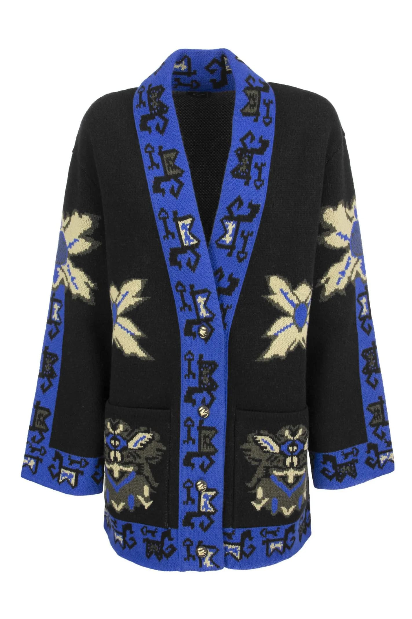Etro Sweaters Black/royal blue