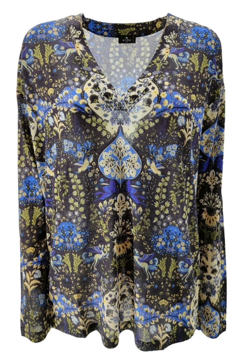 Etro Sweaters Black/royal blue