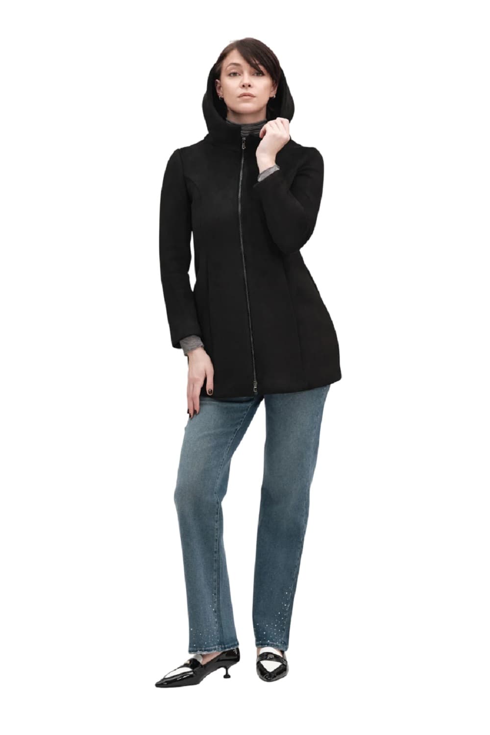 WHITE WISE Coats Black