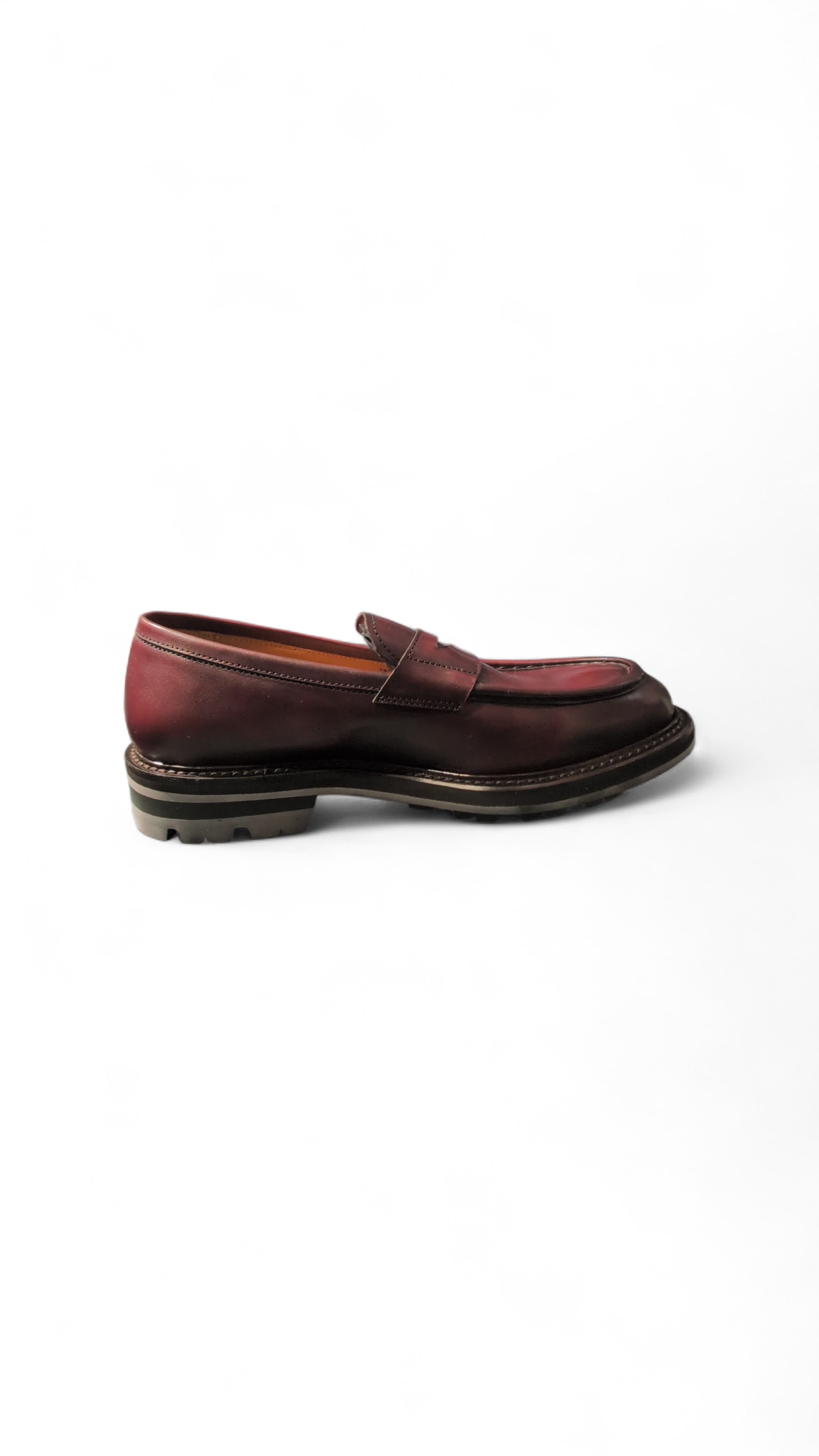 Green George Mocassini Uomo in Pelle Burgundy