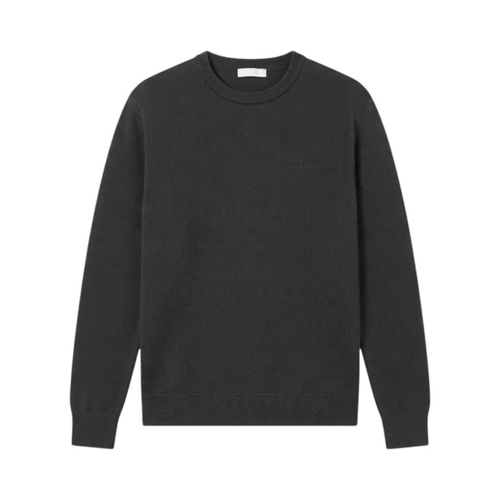 Courreges Maglieria Girocollo Nero in Tessuto Pregiato