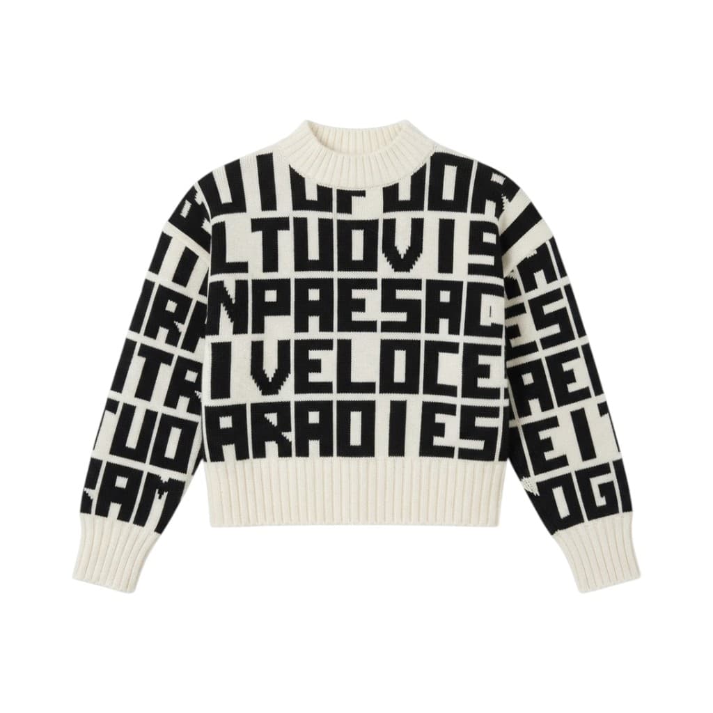 MSGM Maglieria Donna a Righe Rosse e Bianche con Logo