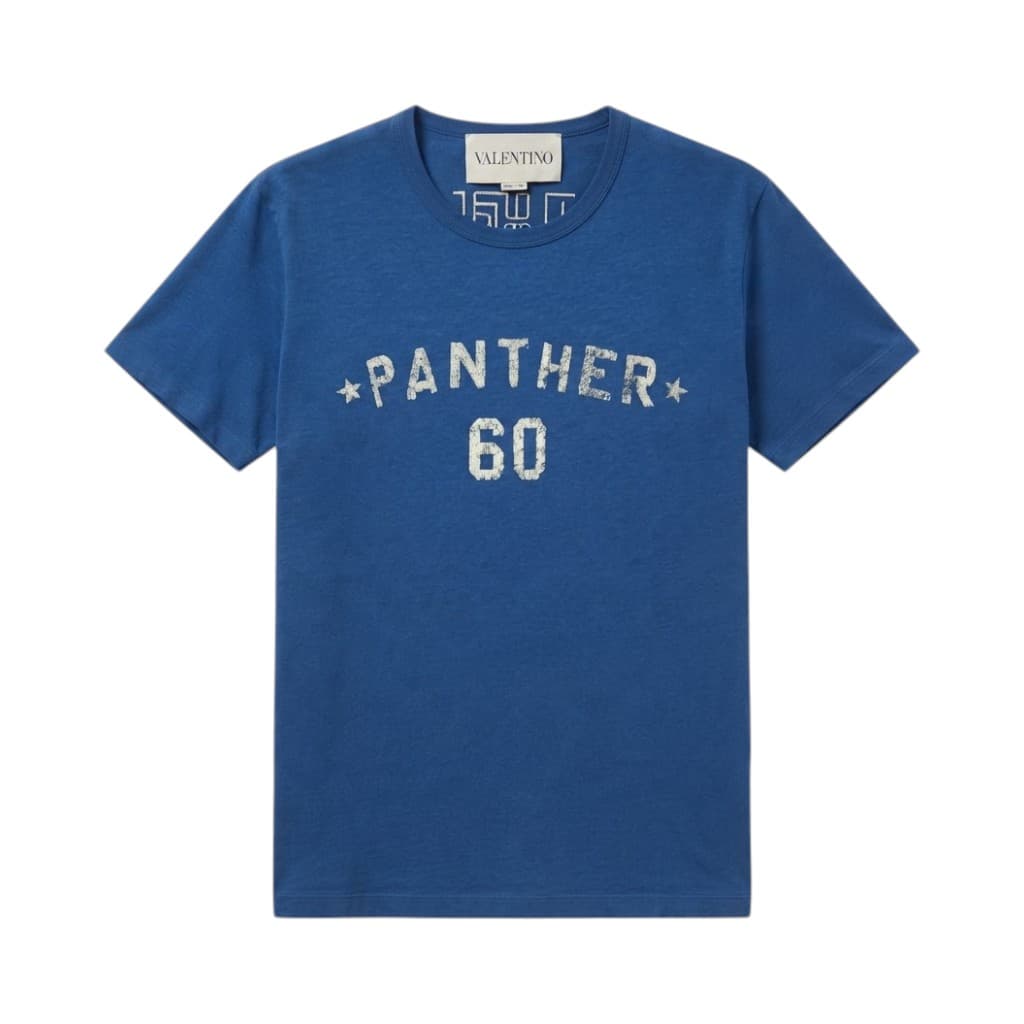 Valentino Maglieria T-Shirt Blu e Beige con Stampa
