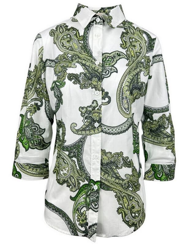 Camicetta Snob Shirts White/military green