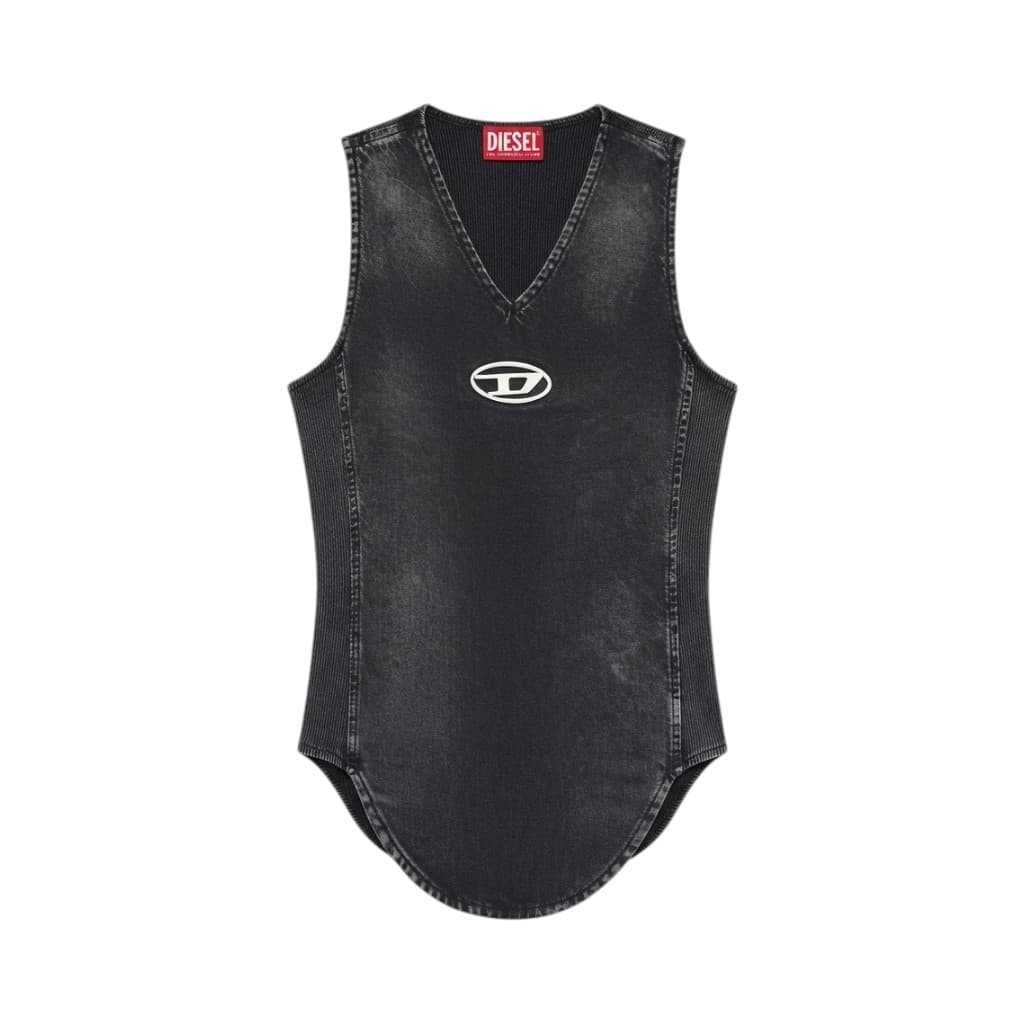 Diesel Top Donna in Maglieria Nero con Logo