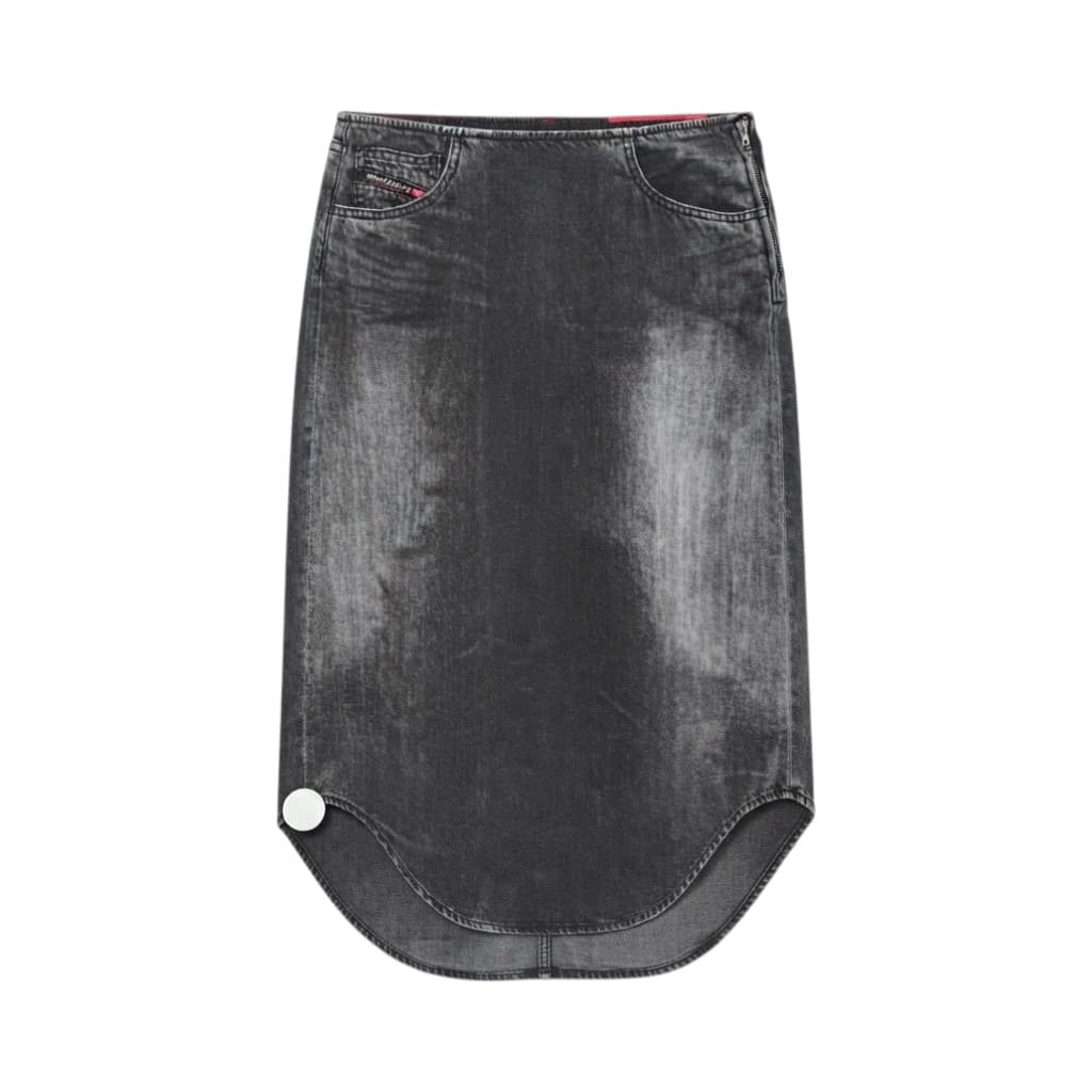 Diesel Gonna Donna in Denim Nero Effetto Sfumato