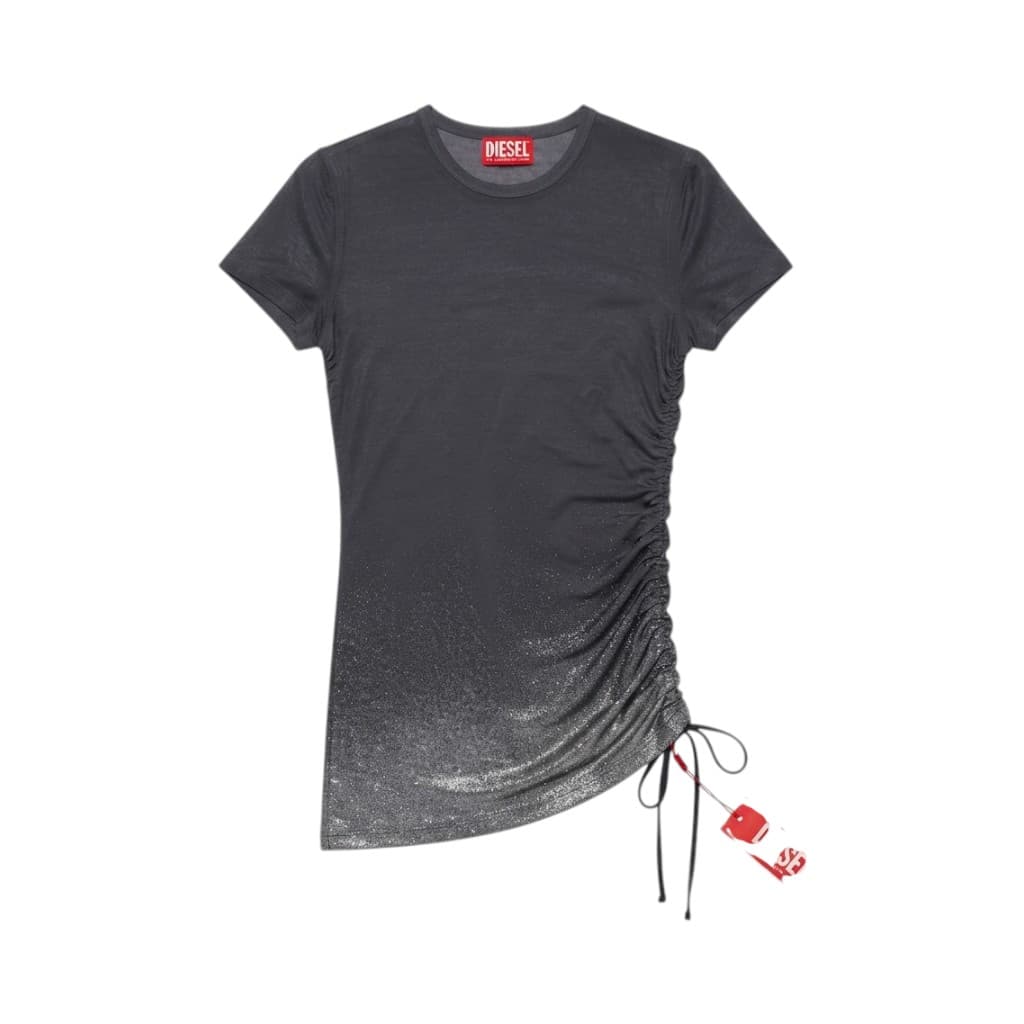 Diesel Top Donna in Cotone con Effetto Sfumato Grigio Piombo