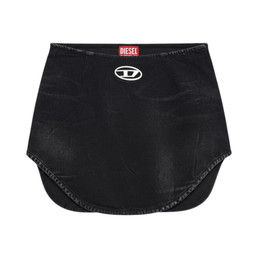 Diesel Gonna Donna Logo in Denim Nero