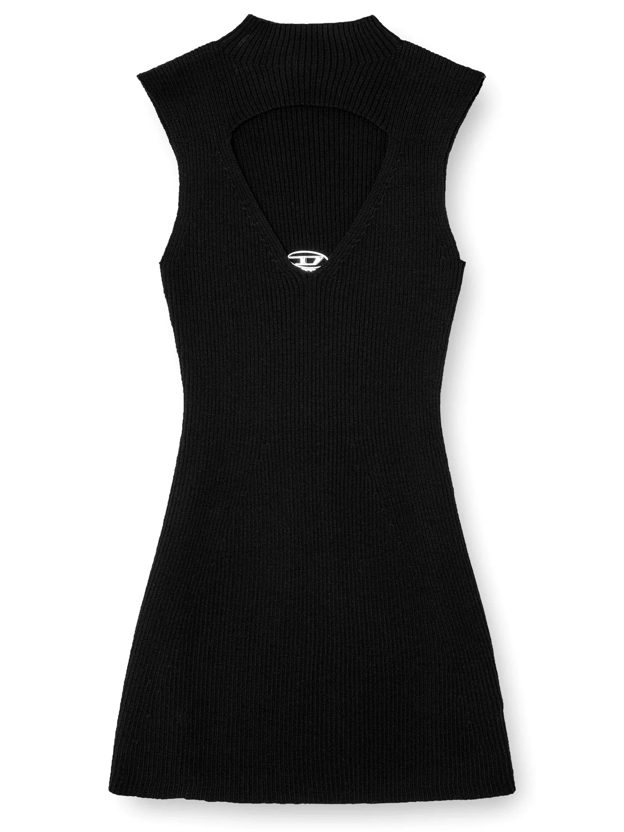Diesel Vestito Nero da Donna con Dettaglio Cut-out