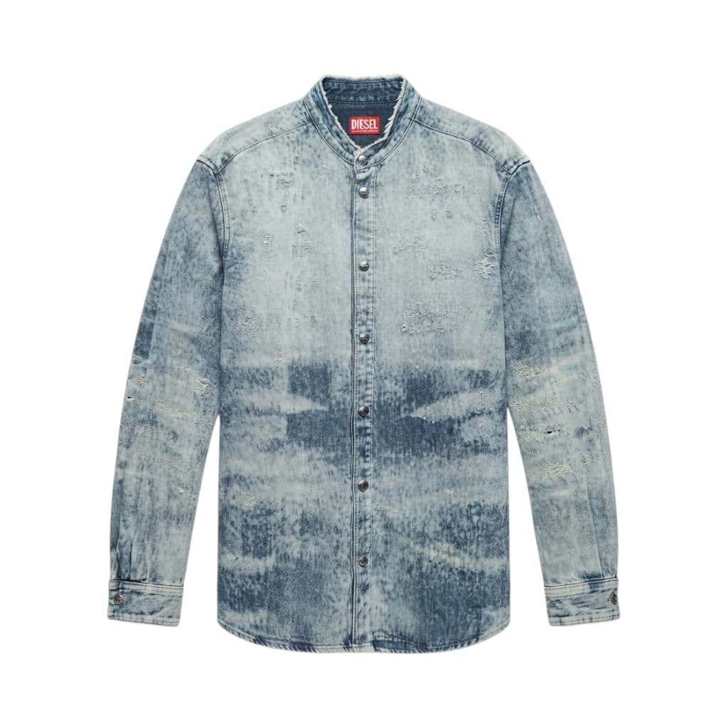 DIESEL Giacca in Denim Chiaro con Dettagli Distressati