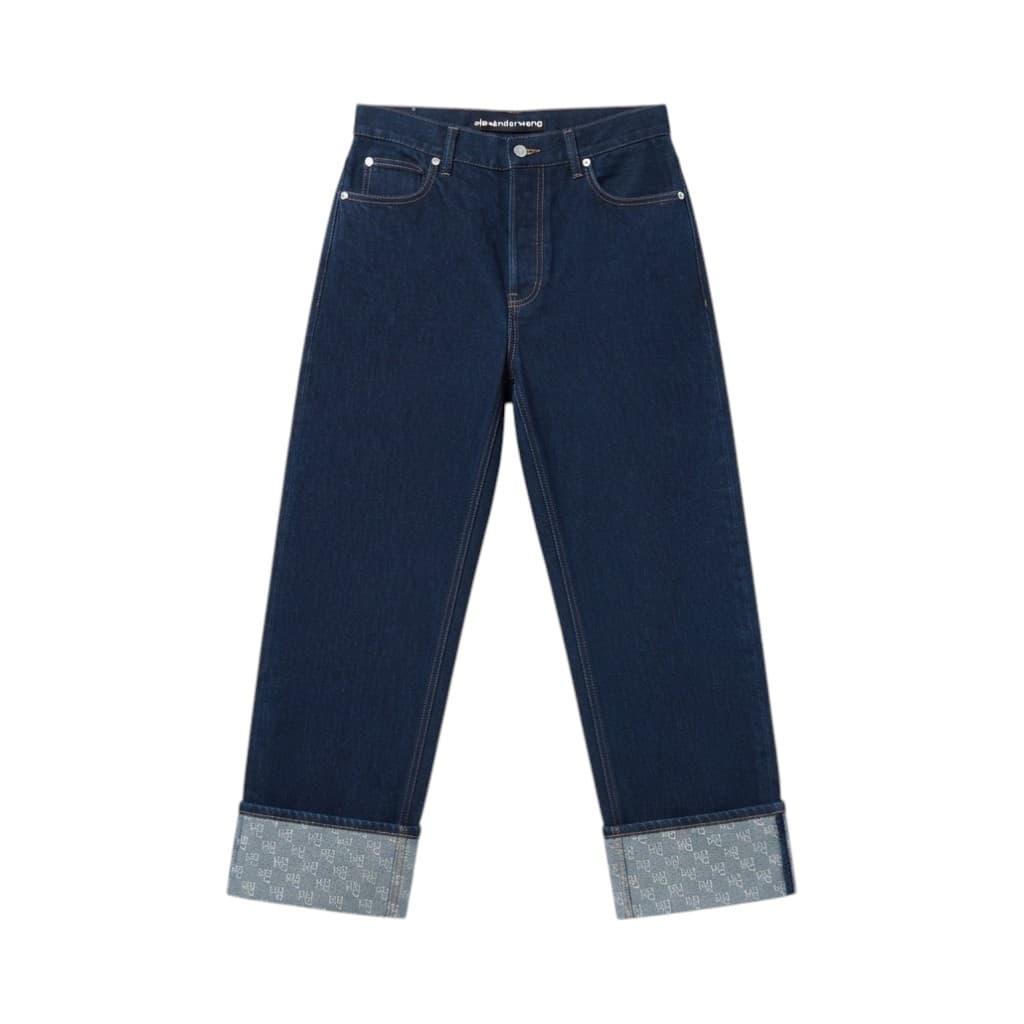 Alexander Wang Jeans Donna con Risvolto Monogram Blu