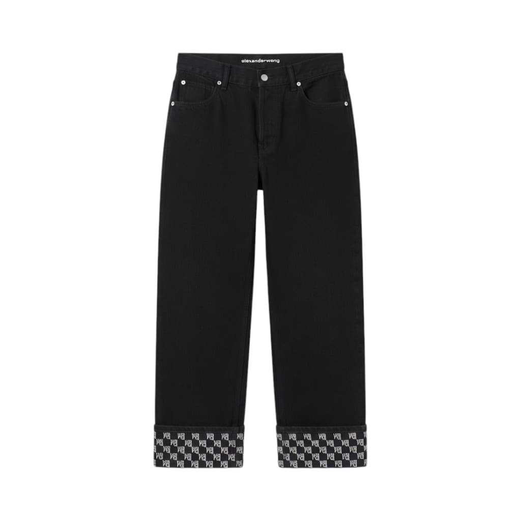 Alexander Wang Pantaloni Donna Crystal Cuff Stacked Nero