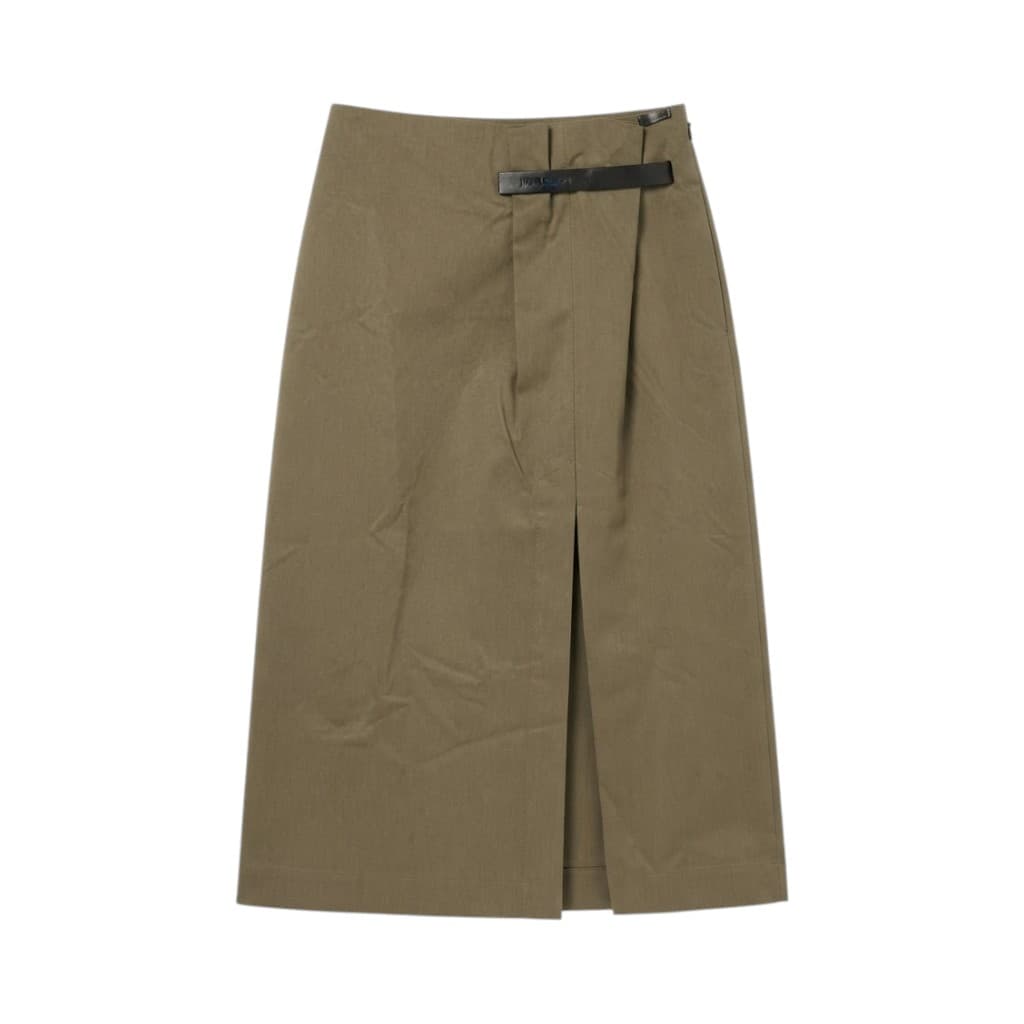 J.W. Anderson Gonna Midi in Cotone Kaki con Dettaglio Cintura