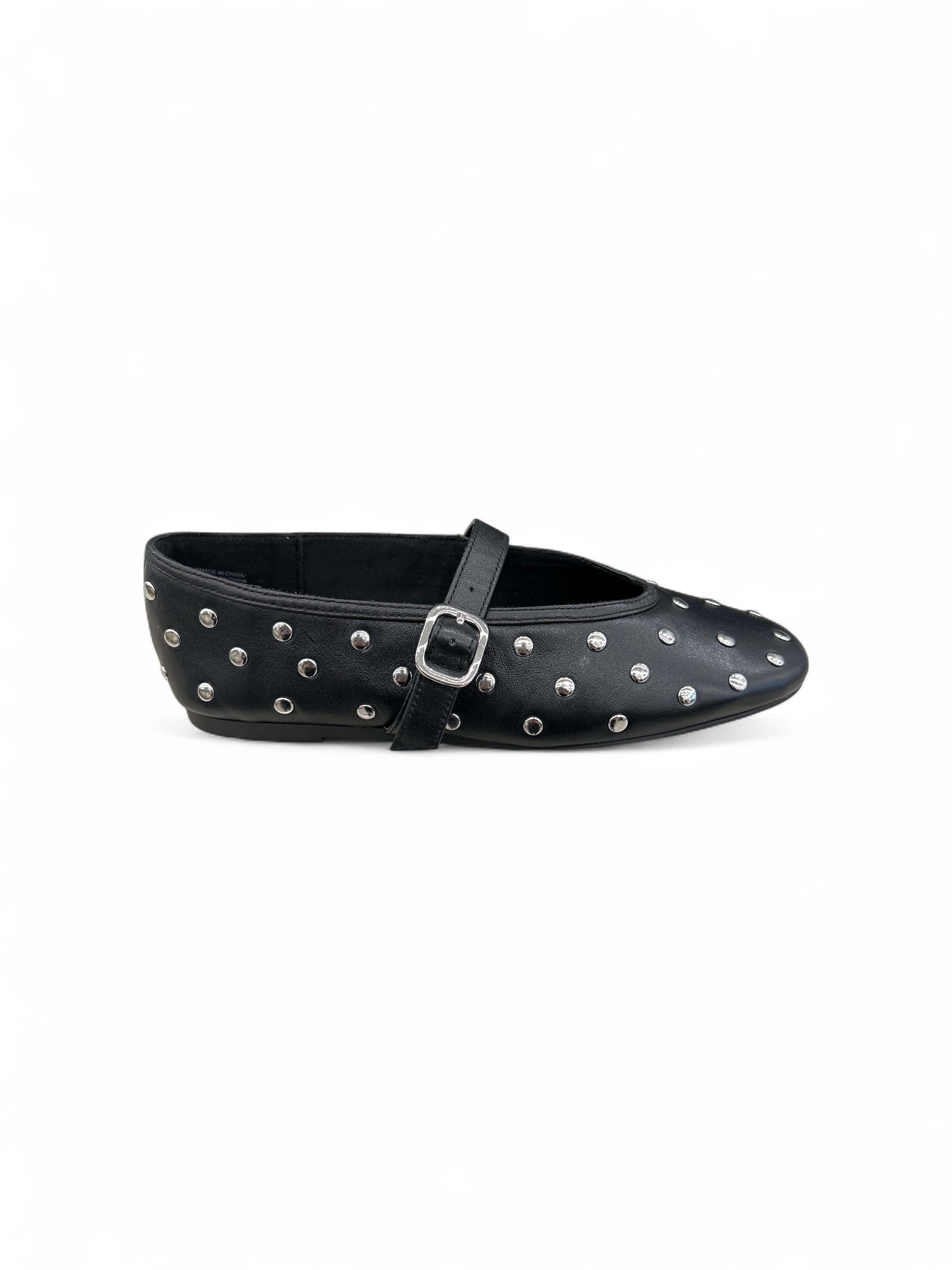 Steve Madden Ballerine Donna in Pelle Nera con Borchie