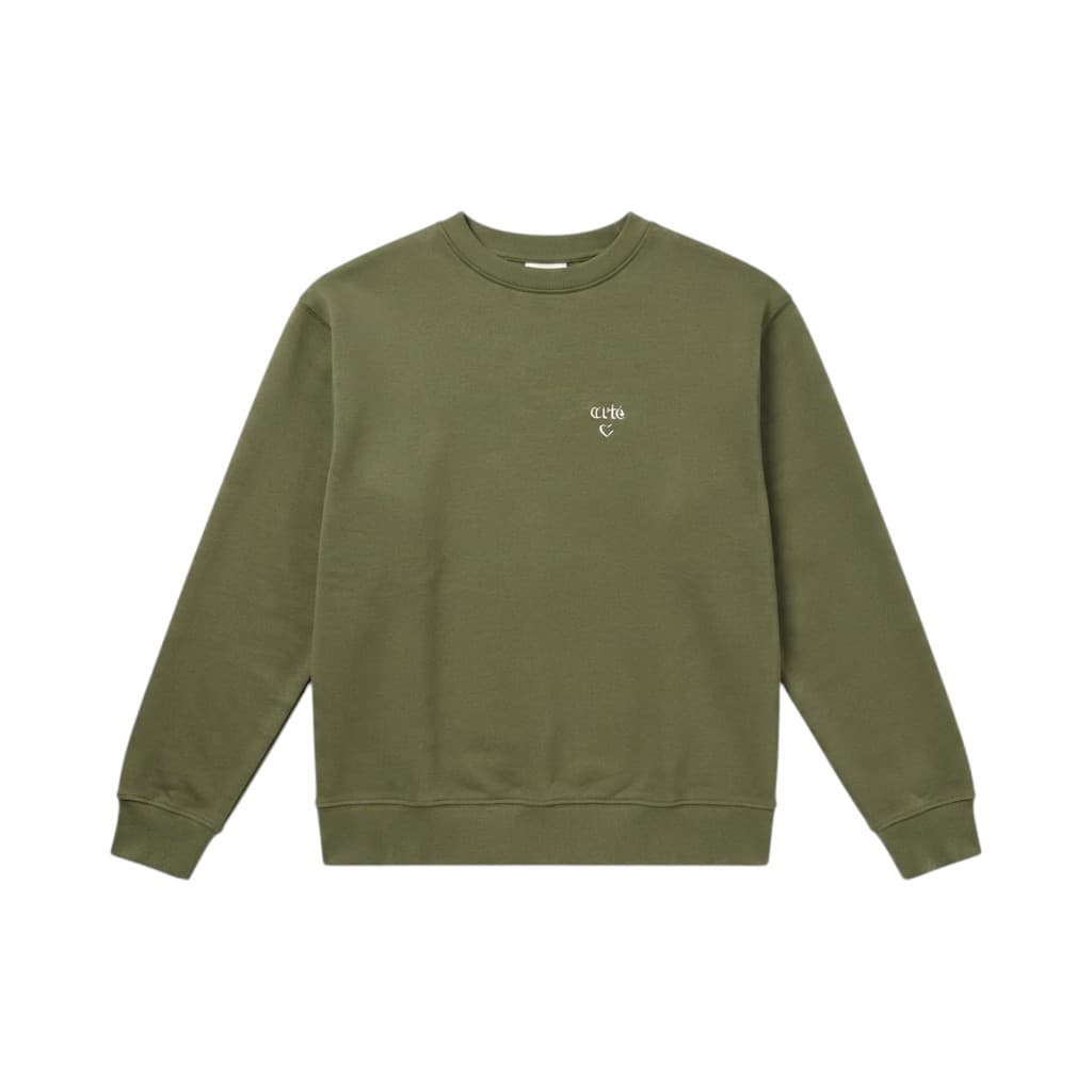 Arte Felpa Verde con Logo Ricamato