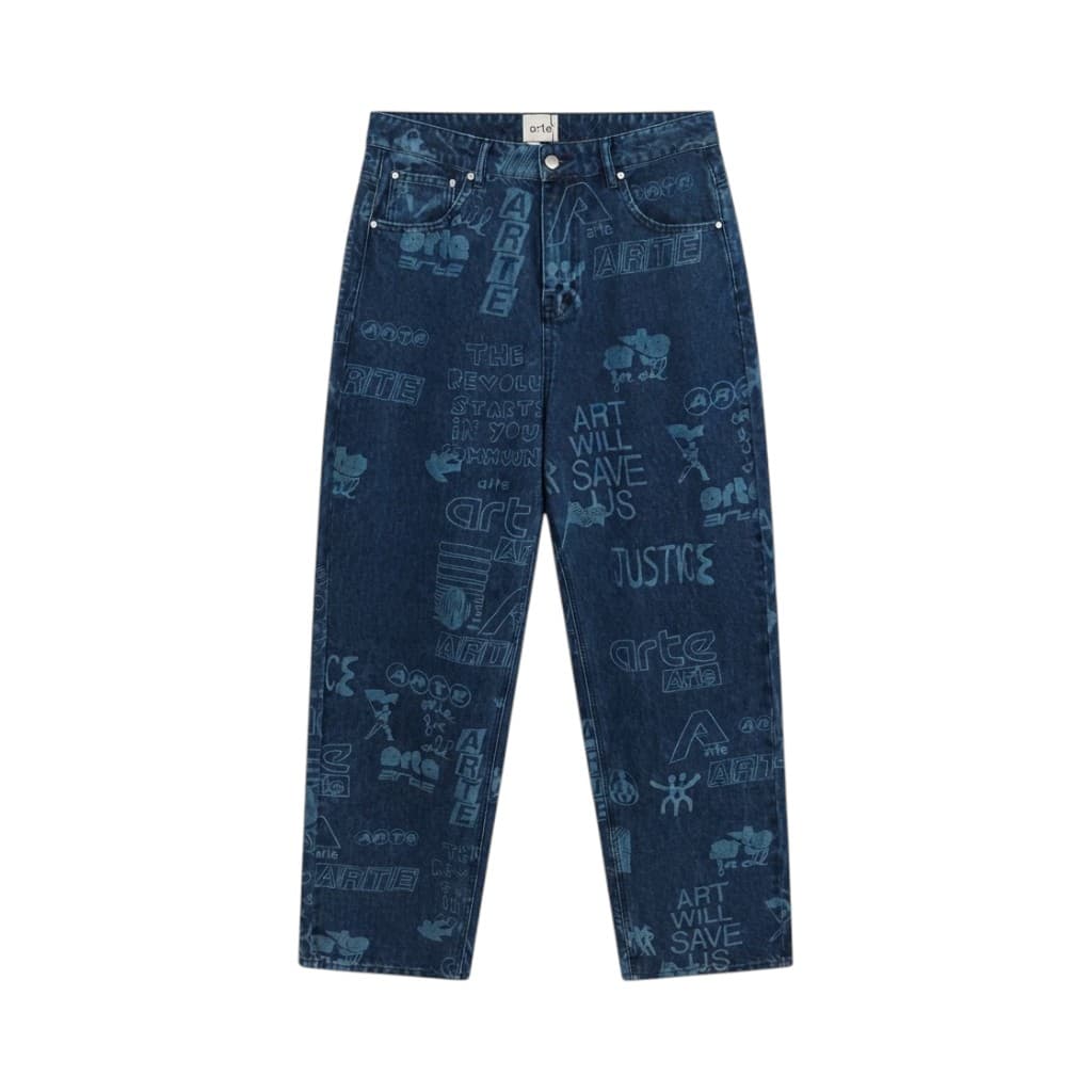 Arte Jeans Donna in Denim Blu con Stampa Grafica
