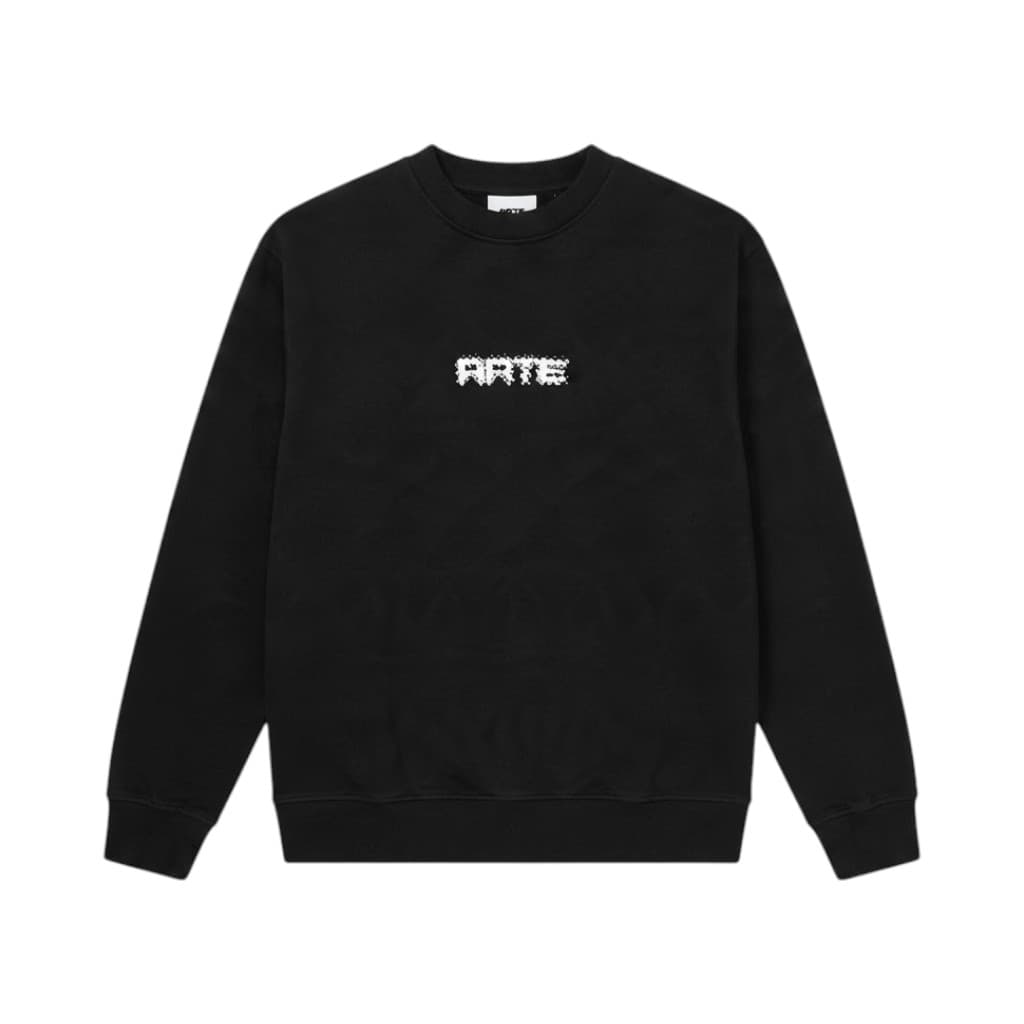 Arte Felpa Nero con Logo Ricamato