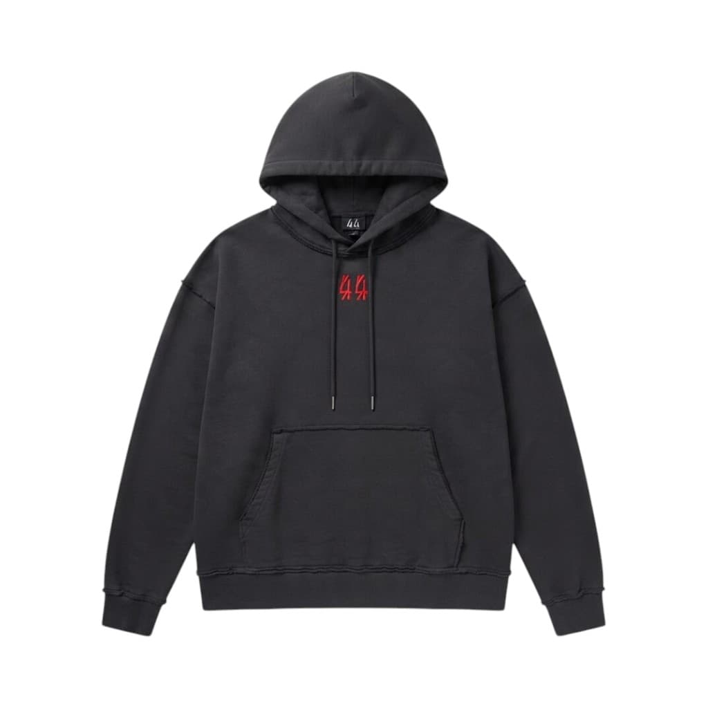 44 LABEL GROUP Felpa Oversize Nera con Dettagli Rossi