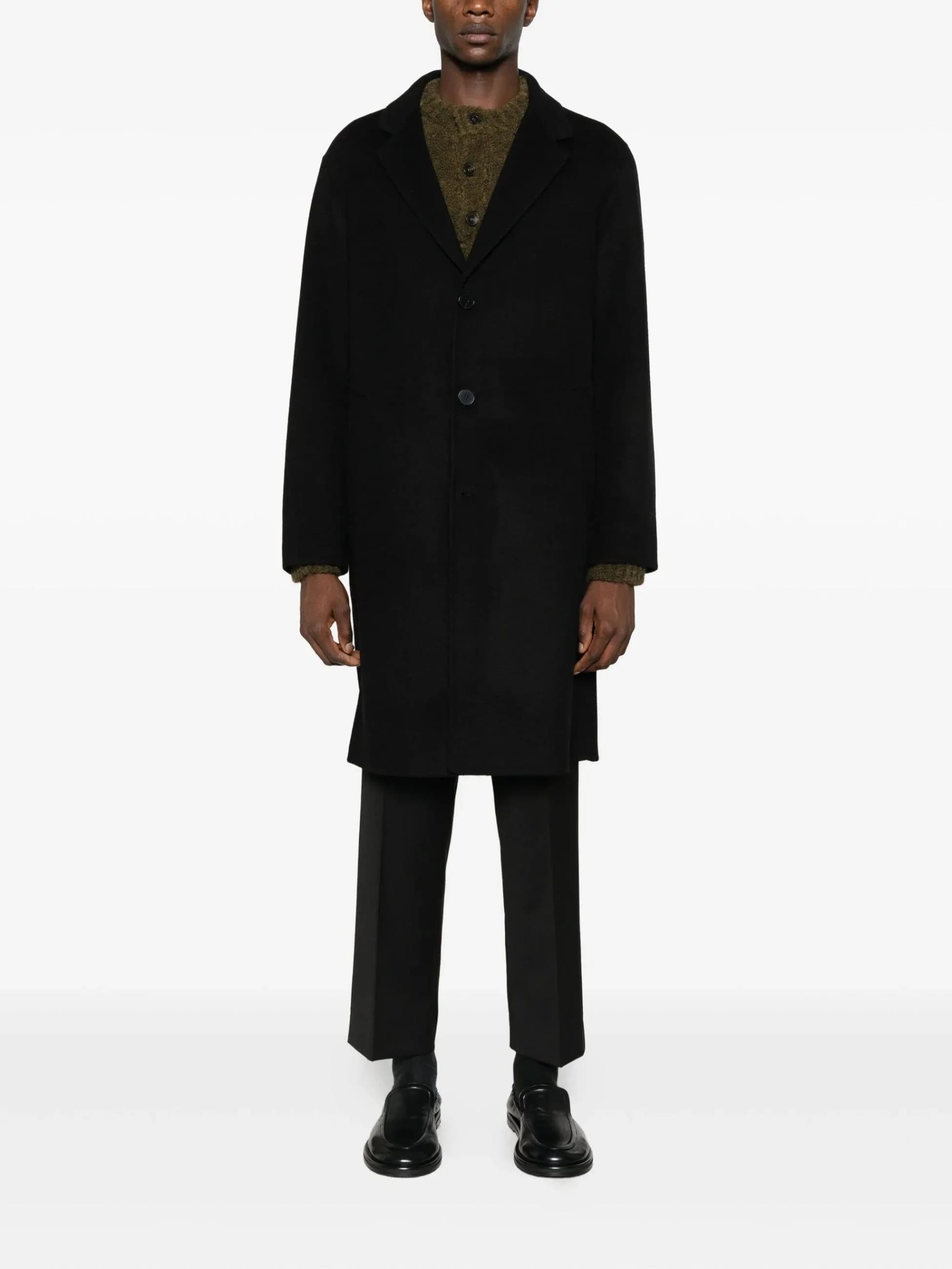 Amaranto Cappotto Uomo in Lana e Cashmere Navy