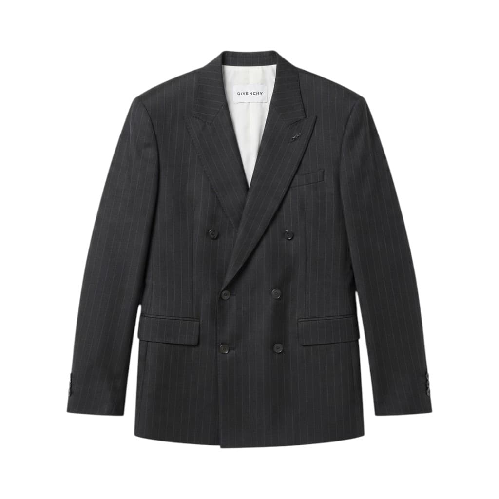 Givenchy Giacca Doppiopetto in Nero Gessa con Righe