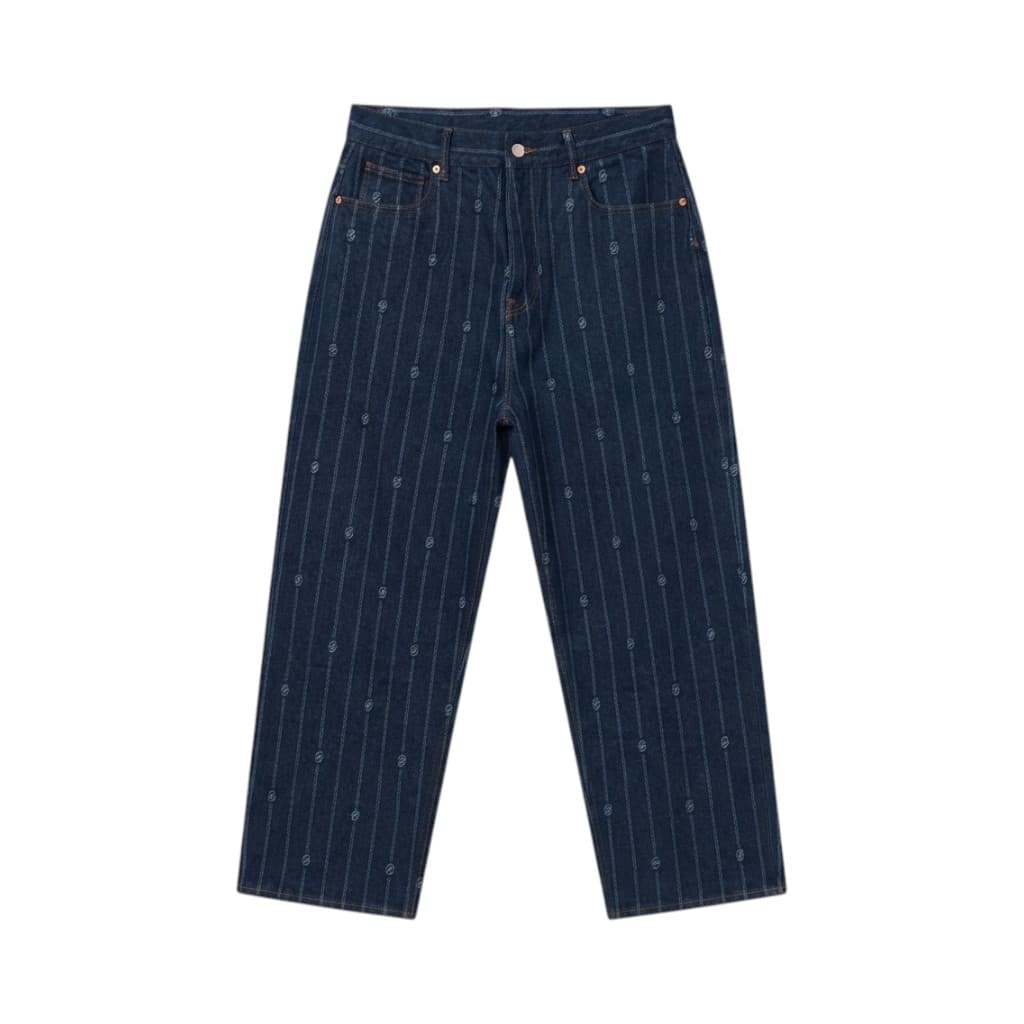 Drole de Monsieur Jeans Donna in Denim Blu con Motivo Striato