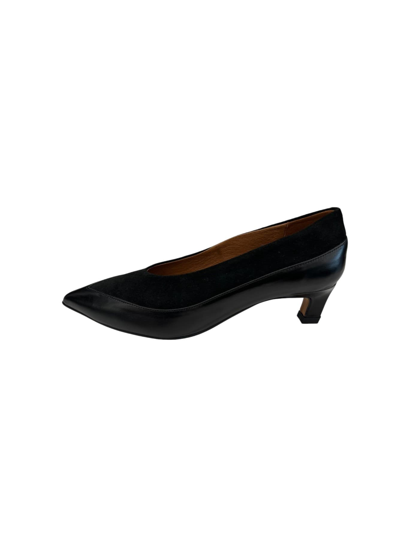 ANGEL ALARCON Decollete Donna in Pelle Nera con Tacco Basso