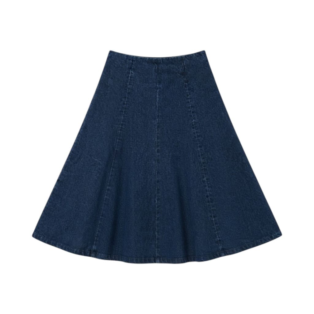 A.P.C. Gonna in Denim Blu con Zip e Design Floreale