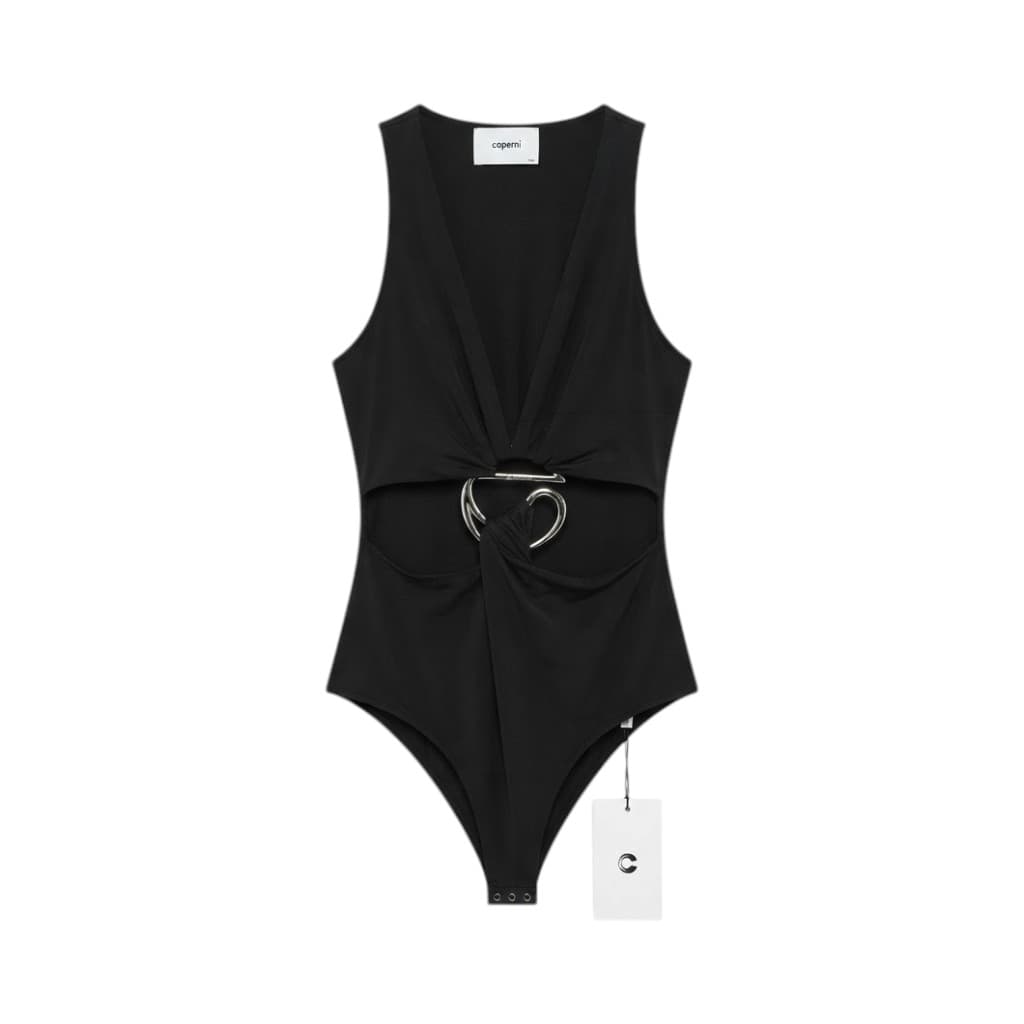 Coperni Body Nero in Maglieria con Dettaglio Anello