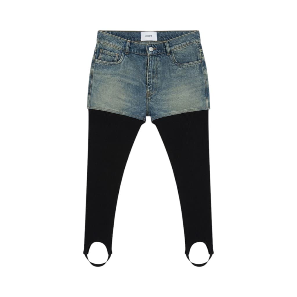 Coperni Pantaloni Jeans in Denim con Dettagli in Tessuto Nero
