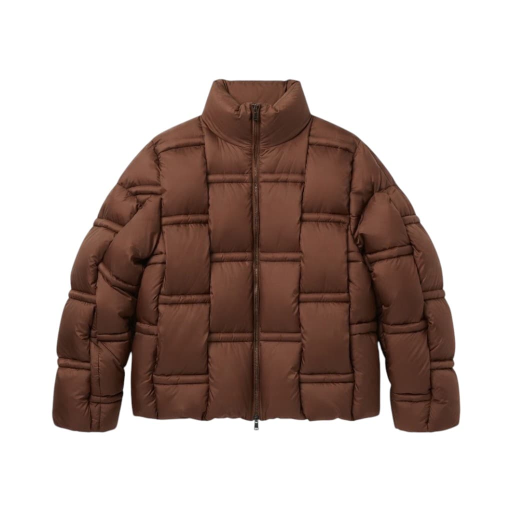 RAXXY Giacca Piumino Donna Marrone in Materiale Impermeabile