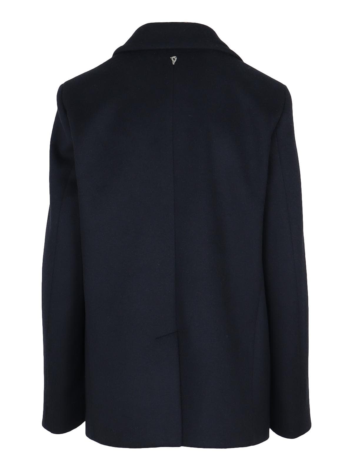 Dondup Cappotto Donna Doppiopetto in Misto Lana Blu