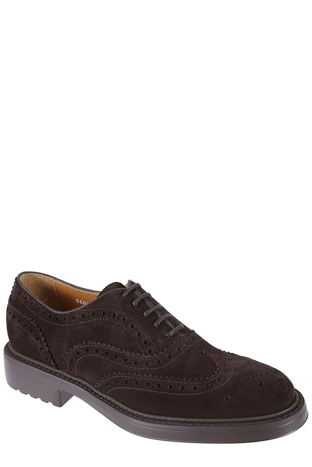 Doucal's Derby Brogue Uomo Marrone Scuro in Suede