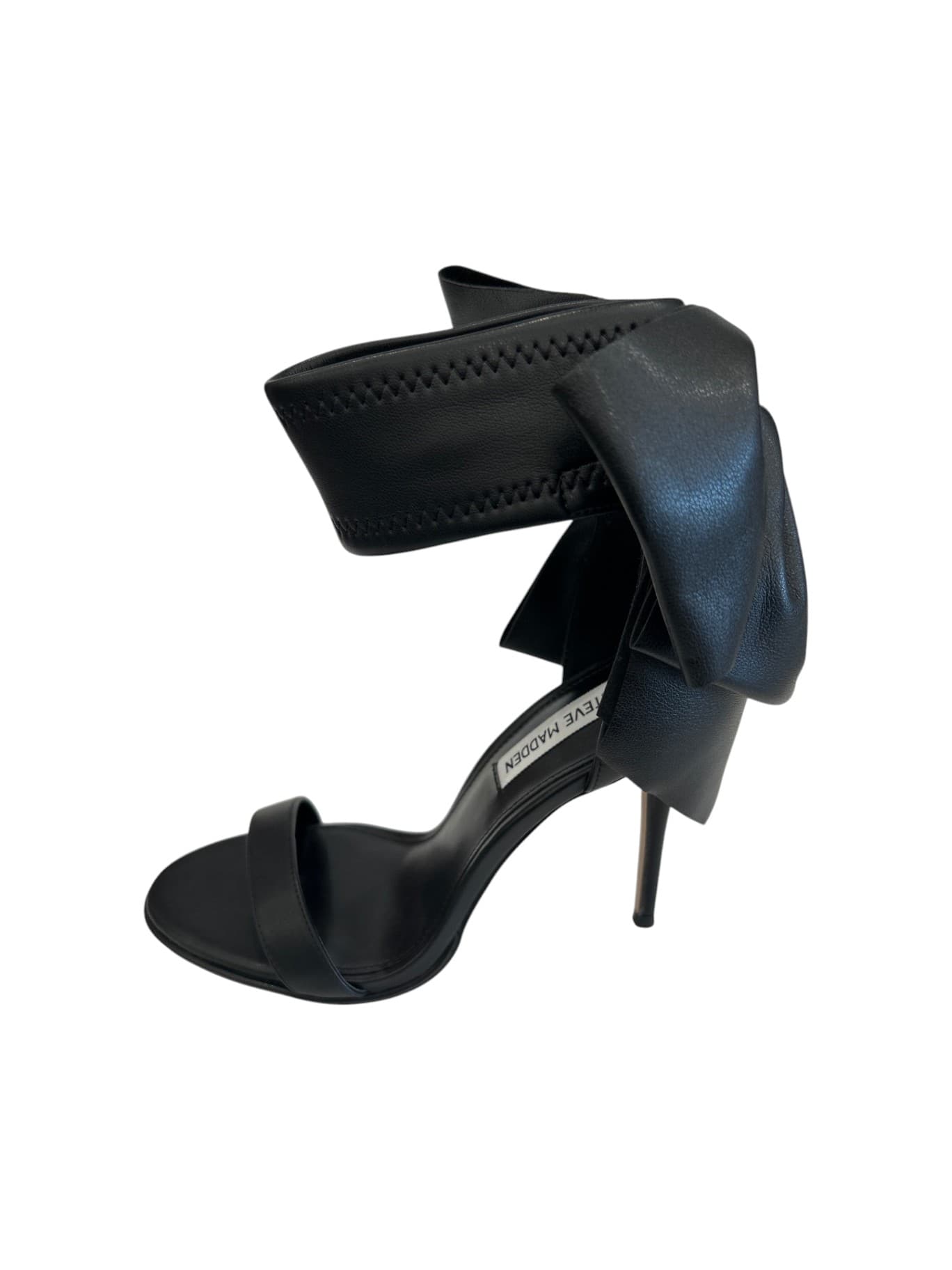 Steve Madden Sandali Donna Nero con Fiocco e Tacco Stiletto