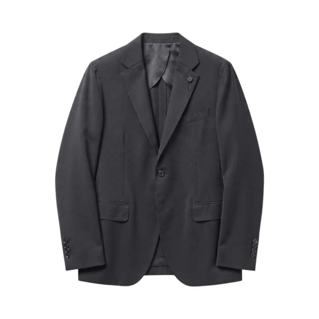 LARDINI Giacca Elegante Nera con Dettagli Raffinati