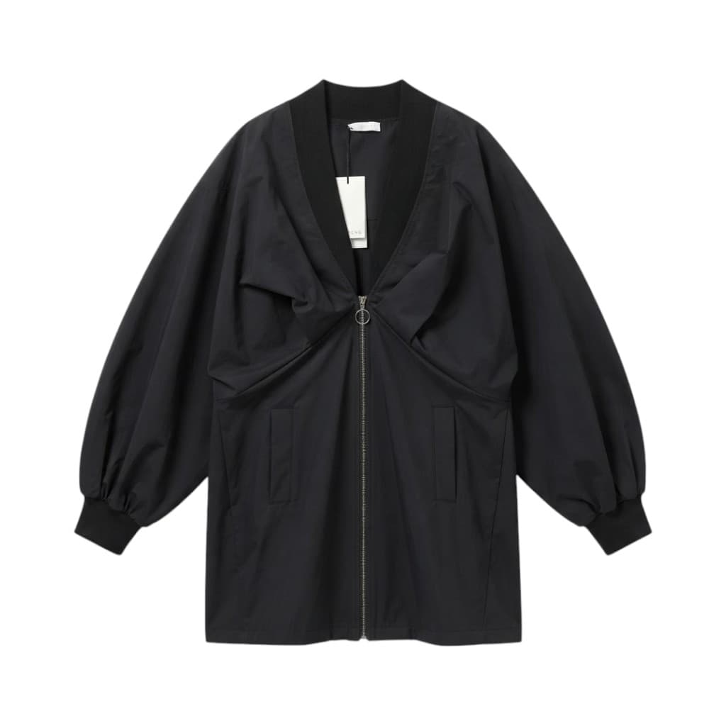 Weili Zheng Vestito Donna Nero con Zip e Maniche Voluminose