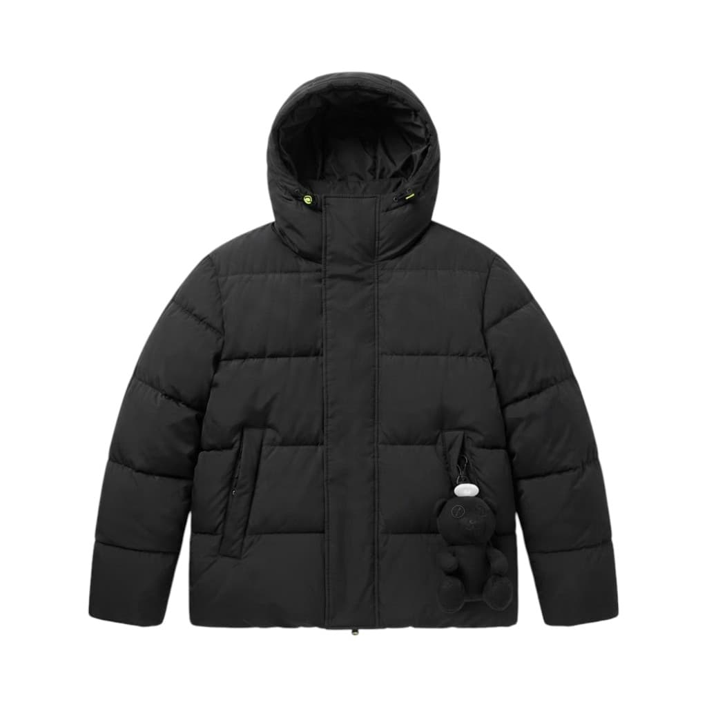 Barrow Giacca Puffer Nero con Cappuccio e Dettagli Originali