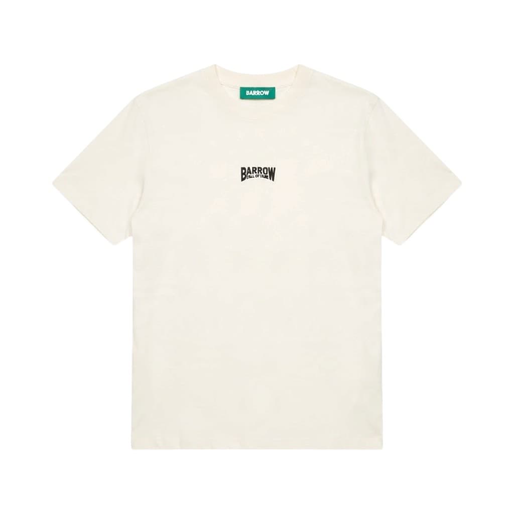 Barrow T-shirt Uomo in Crema con Stampa Iconica