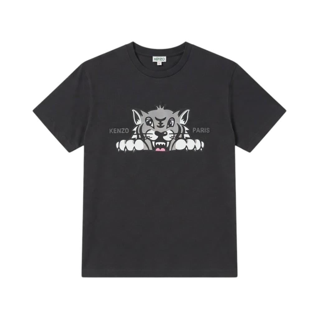 KENZO Maglieria T-shirt Nero con Stampa Iconica