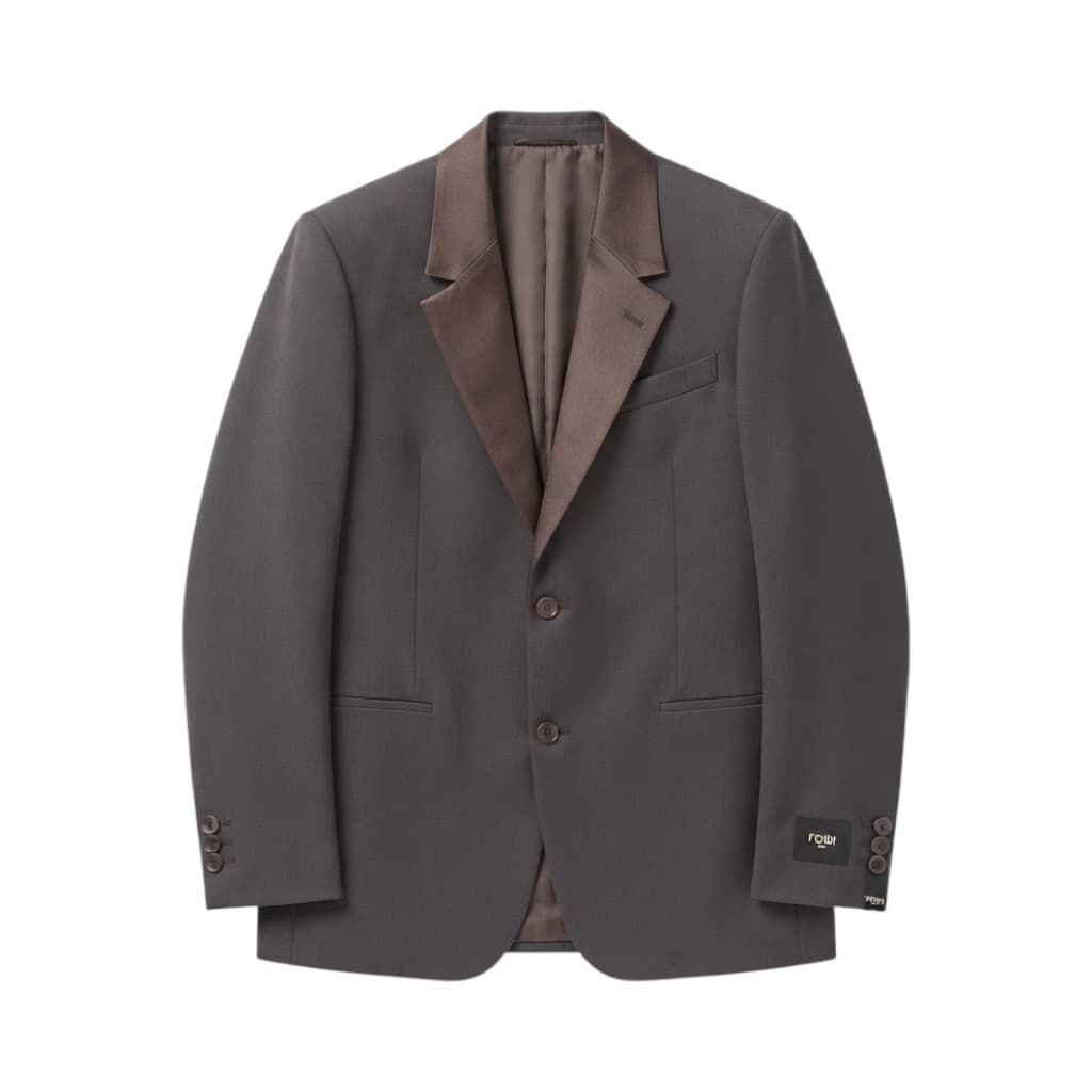 Fendi Giacca Elegante in Tessuto Grafite con Collo a Revers