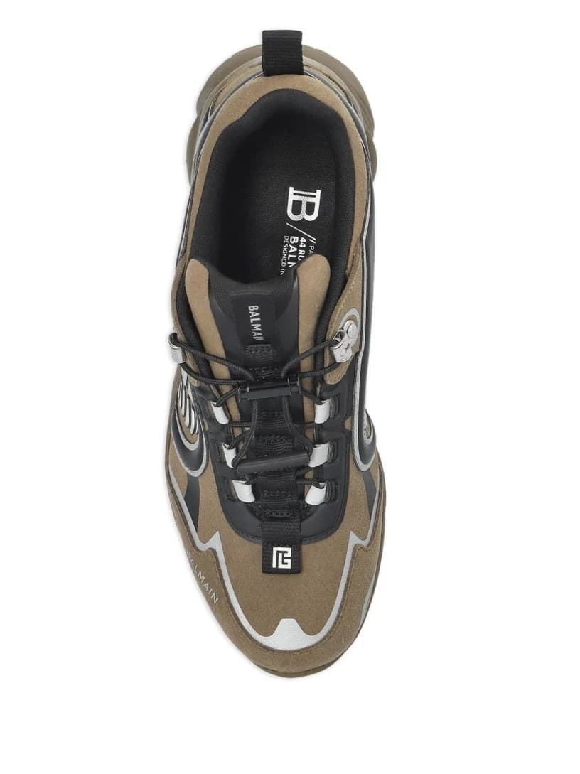 Balmain Cosmic Dust Sneakers Uomo Kaki in Pelle e Materiali Tecnici