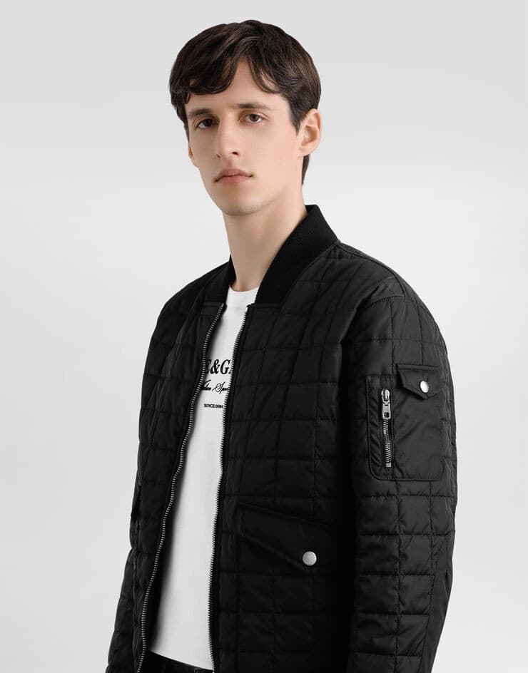 DOLCE & GABBANA Bomber Uomo Trapuntato Nero – G9BRBTFUS22