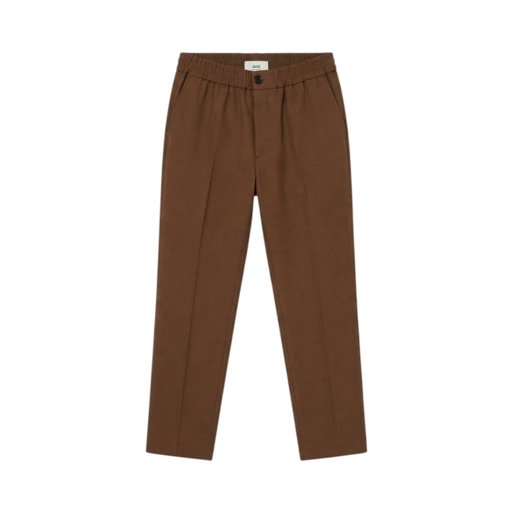 AMI Alexandre Mattiussi Pantaloni Nocciola con Vita Elasticizzata
