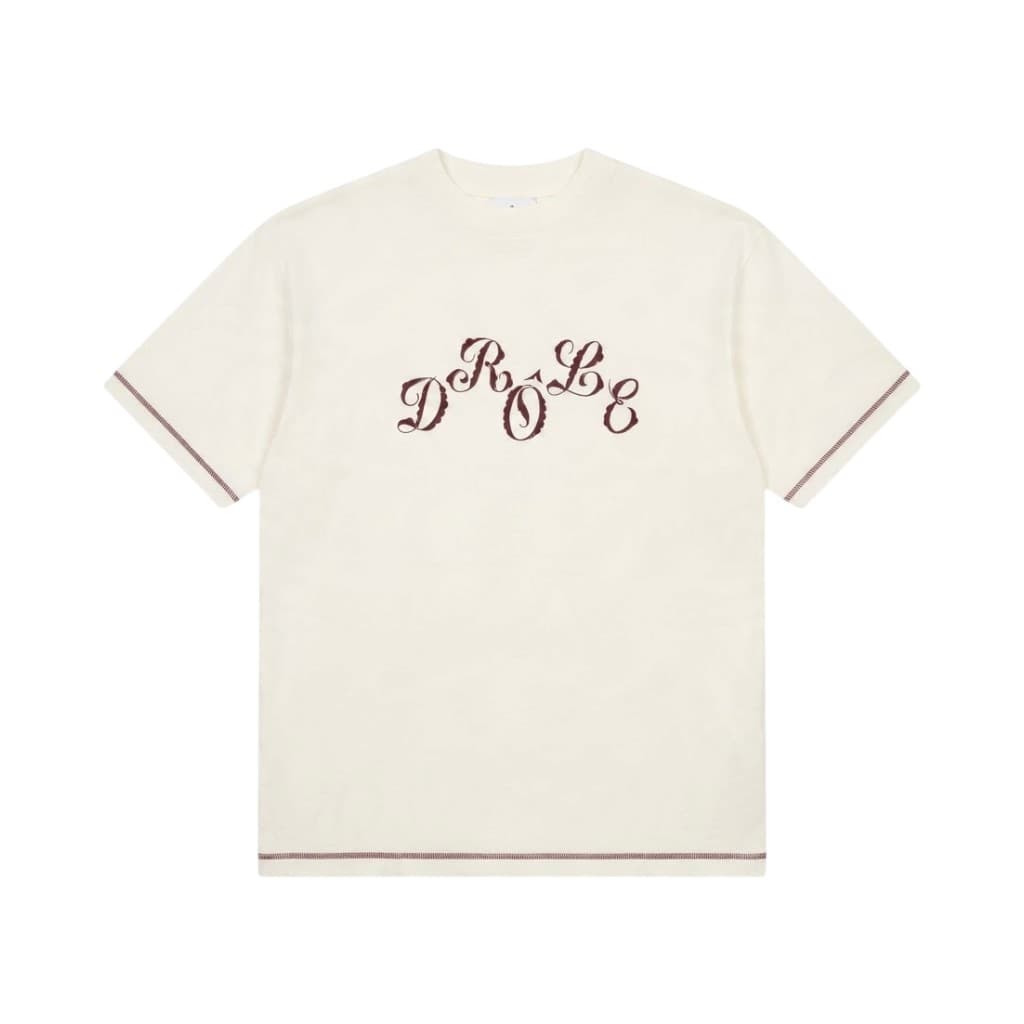 DROLE DE MONSIEUR Maglieria T-shirt Bianca con Dettagli Ricamati