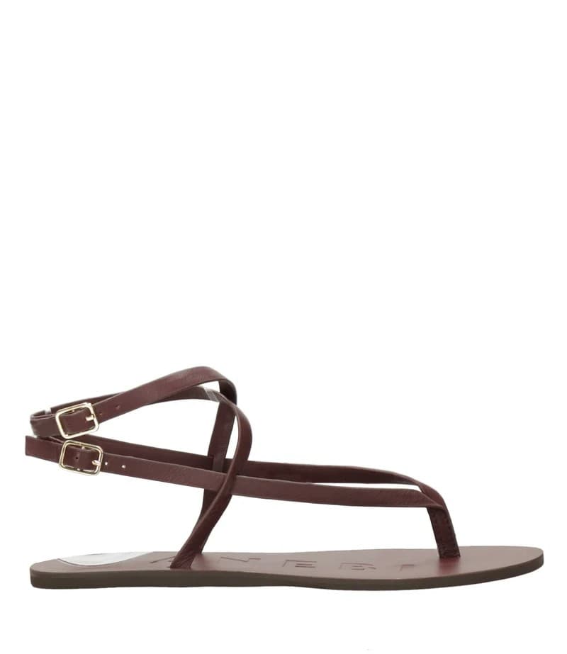 Manebi Sandali Donna in Pelle Liscia Color Borgogna